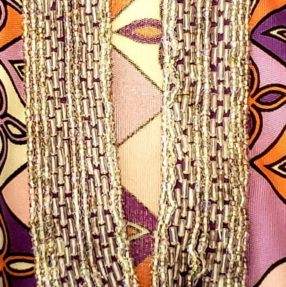Tory Burch Silk Jersey Knit Tunic Beaded Neckline Preppy Morrocan Resort Cruise